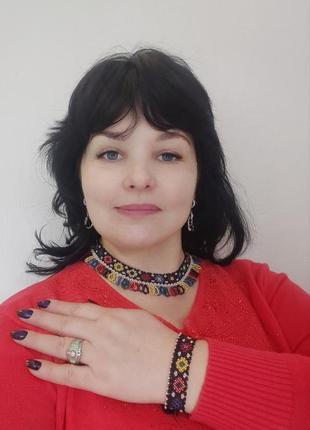 Женское ожерелье и браслет, чешский бисер, бисер отборный.2 фото