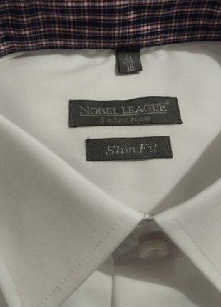 Мужская белая бизнес рубашка nobel league германия5 фото