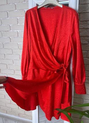 Червона сукня на запах red herring невесомое сатинова3 фото