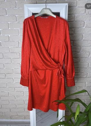 Червона сукня на запах red herring невесомое сатинова6 фото