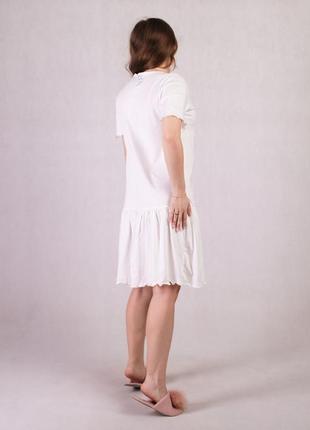 Платье с рюшами на рукавах для беременных лето белый 44-54р.3 фото