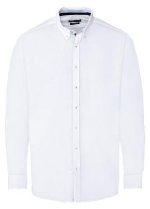 Рубашка однотонная хлопковая для мужчины nobel league lidl 363337 44,xxl,56 белый1 фото