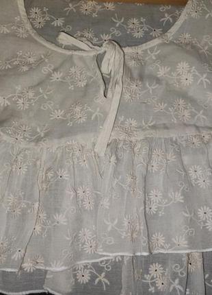 Блуза із прошви, з квітковим узором3 фото