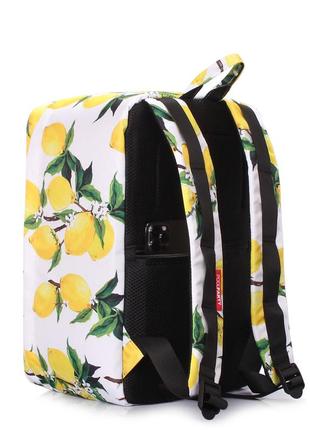 Рюкзак для ручной клади poolparty hub 40x25x20см ryanair / wizz air / мау с лимонами5 фото