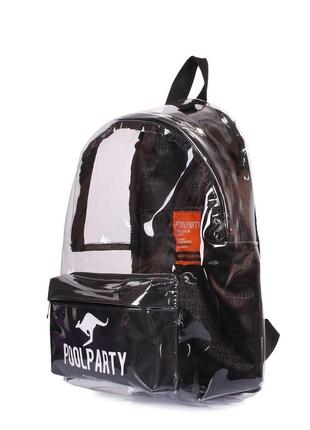 Прозорий рюкзак poolparty plastic чорний2 фото