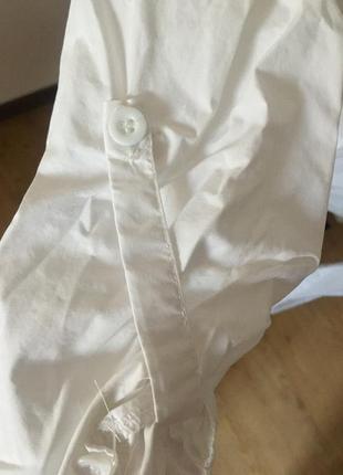 Укорочённая рубашка блузка блуза топ футболка белая на завязках5 фото