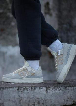 Adidas forum 84 low “off white” grey beige9 фото