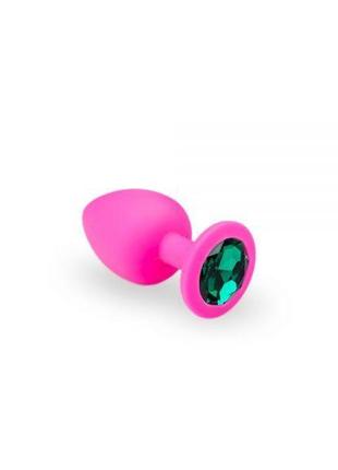 Малая розовая анальная пробка pink silicone emerald, s