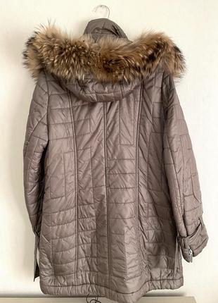 Стьобана куртка airfield легкий теплий пуховик полупальто з капюшоном з натурального хутра енота
