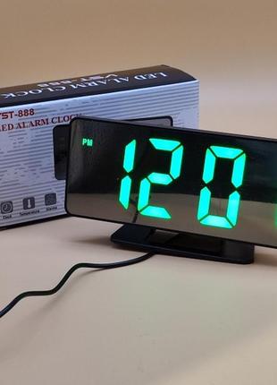 Годинник vst-888-4 зелені цифри +температура (usb)1 фото