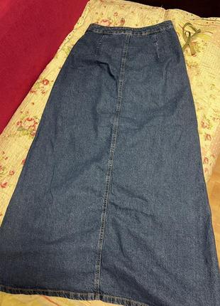 Довга спідниця джинсова з розрізом7 фото