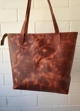 Женская кожаная сумка шоппер stedley трапеция1 фото