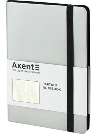 Книга записная axent partner soft 125х195 мм в точку 96 листов серебристая (8312-34-a)2 фото