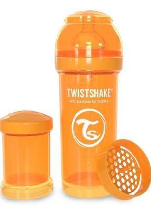 Бутылочка для кормления twistshake антиколиковая 260 мл, оранжевая (24 854)