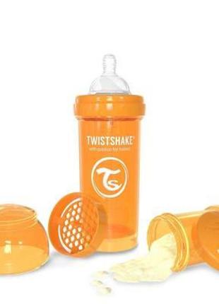 Бутылочка для кормления twistshake антиколиковая 260 мл, оранжевая (24 854)2 фото