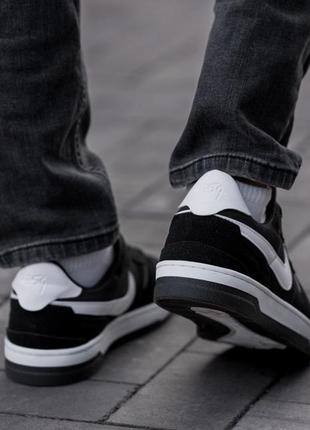 Мужские замшевые, черные с белым, стильные кроссовки nike squash-type. от 40 до 44 гг. 0844 ал деми6 фото