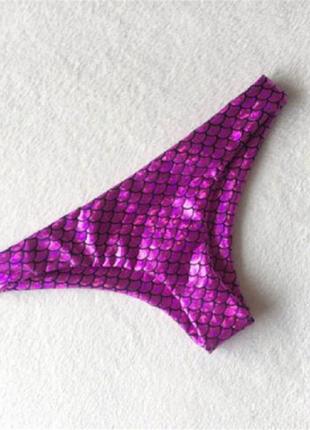 Плавки для купальника блестящие фиолетовый1 фото