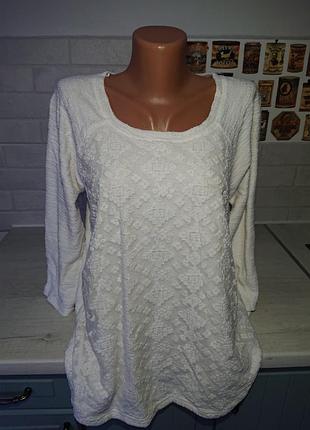 Красивая кофта с кружевом большой размер батал 50 /52 джемпер блуза