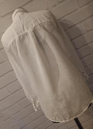 Біла жіноча сорочка 100% льон h&m5 фото
