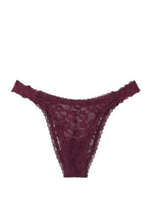 Женские трусики victoria's secret lace brazilian m бордовые