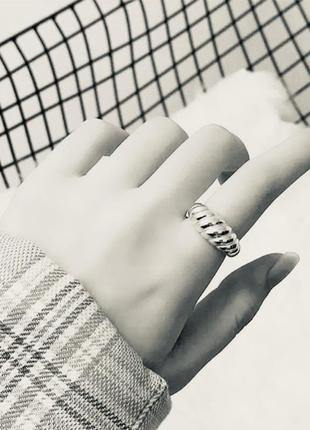 Кольцо серебро посеребрение 925 проба  геометрическое кольцо