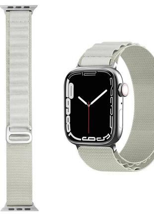 Ремінець нейлоновий до годинника smartx ultra / apple watch кріплення на 42/44/45/49 мм, білий