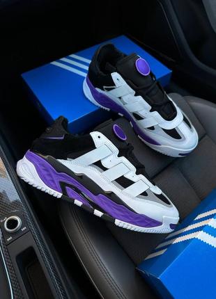 Брендове взуття adidas niteball white violet m8 фото