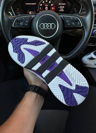 Брендове взуття adidas niteball white violet m6 фото