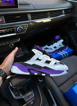 Брендове взуття adidas niteball white violet m5 фото