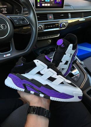 Брендове взуття adidas niteball white violet m1 фото
