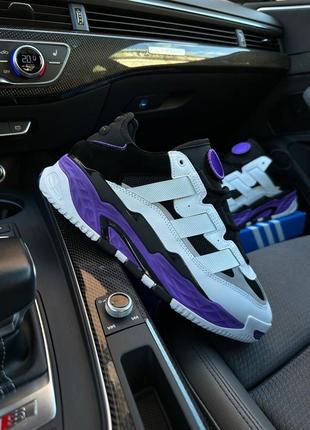 Брендове взуття adidas niteball white violet m7 фото