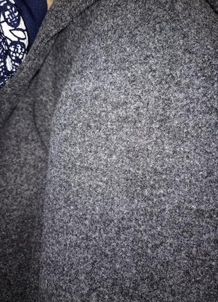 Стильное, трендовое темно серое удлиненное пальто из меланжевированной пальтовой ткани, размер 42-463 фото