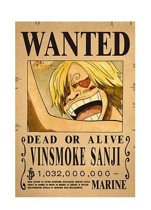 Плакат ван пис санджи one piece abc