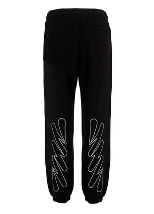 Спортивные штаны off-white wave outline diag slim sweatpants in black2 фото