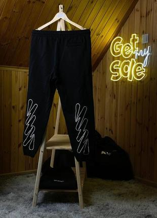 Спортивные штаны off-white wave outline diag slim sweatpants in black5 фото