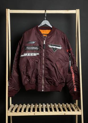 Бомбер vetements & alpha racing logo reversible bomber jacket