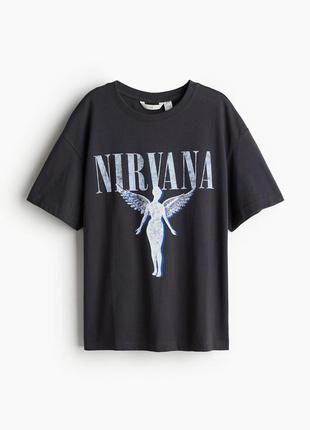 Оверсайз футболка nirvana h&m 07625583063 фото