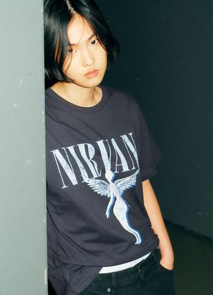 Оверсайз футболка nirvana h&m 07625583062 фото