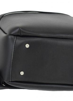 Черный - гладкая экокожа - большой качественный фабричный рюкзак, школа, институт (луцк, 691)4 фото