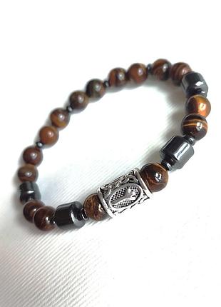 Браслет чоловічий  з  руною альгіз. рунический  браслет,  руна  альгиз