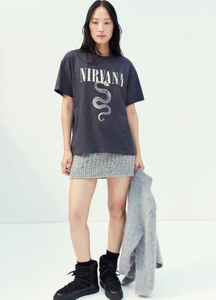 Оверсайз футболка nirvana h&m 0762558306