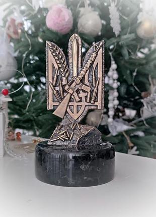 Міні скульптура подяка збройним силам і народові україни ручна ексклюзивна робота , латунь,3 фото