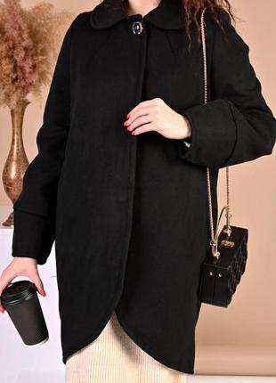 Демисезонное женское укороченное пальто серого цвета весна 2024 т0722101810 фото