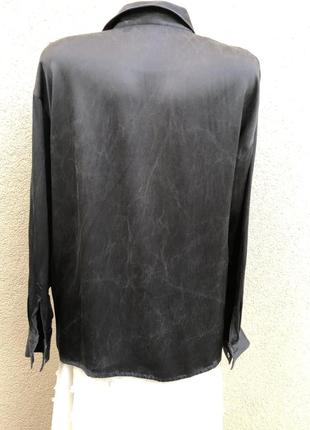 Винтаж,шелковая,чёрная рубашка,блуза,италия,люкс бренд,оригинал,3 фото