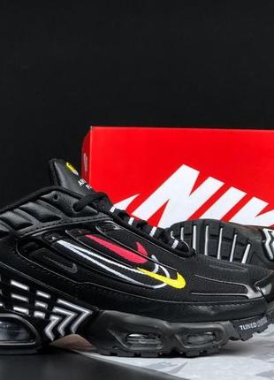 Стильні чоловічі кросівки nike air max plus iii (чорно/кольорові)