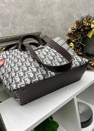 Черная - большая, стильная и вместительная сумка с экокожи  (0232-11)9 фото