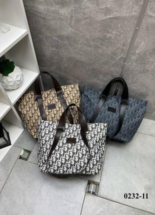 Черная - большая, стильная и вместительная сумка с экокожи  (0232-11)7 фото