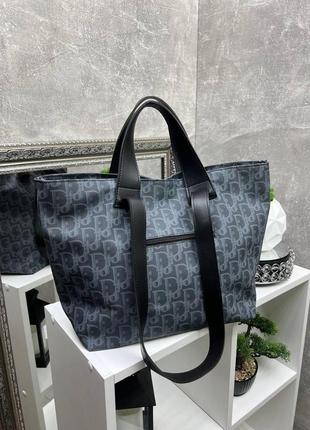 Черная - большая, стильная и вместительная сумка с экокожи  (0232-11)5 фото