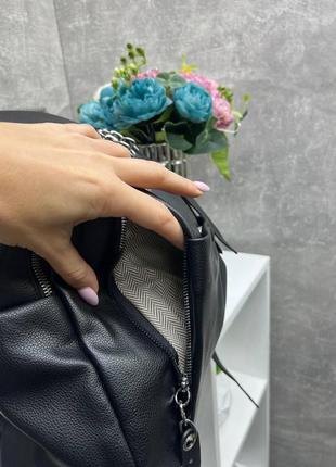 Темная пудра - стильный молодежный сумка-рюкзак на молнии с множеством карманов (0457)8 фото