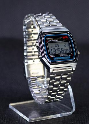 Наручные электронные часы casio retro silver f-91w серебряный цвет (100610)2 фото